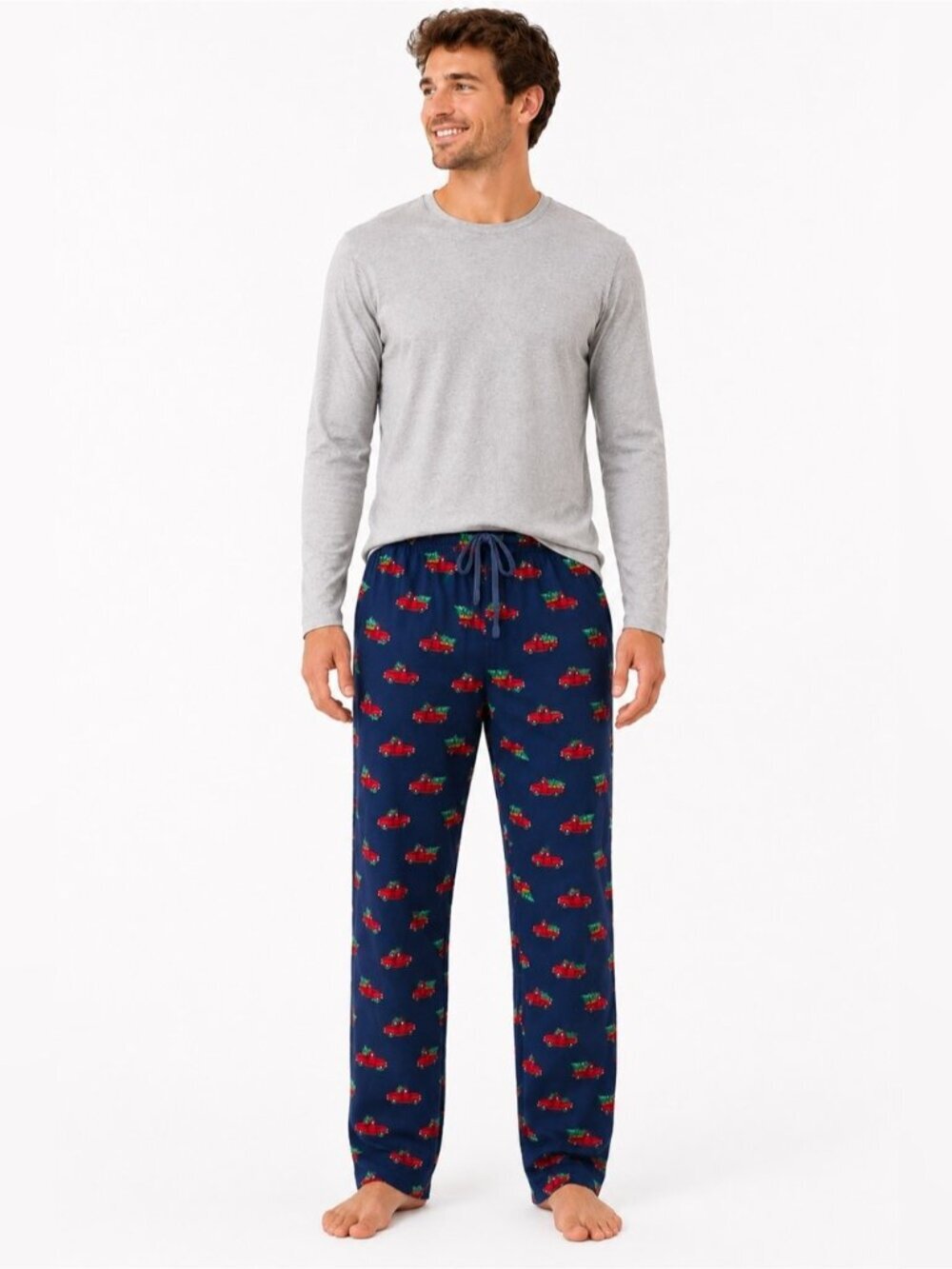George Christmas Tree Truck Fleece Pajama Pants - Men’s Large